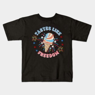 Tastes Like Freedom July 4th Kids T-Shirt